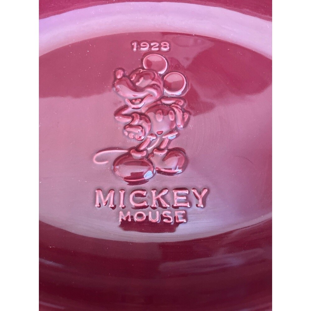 Disney X Hickory Farms Mickey Mouse 1928 Platter Red Burgundy 14" x 10" x 2"